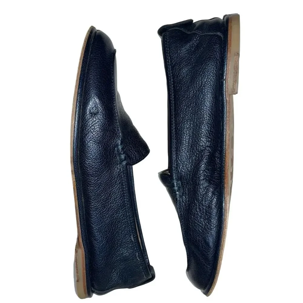 AGL Metallic Navy Blue Leather Loafers   Size: EU 38  US 8